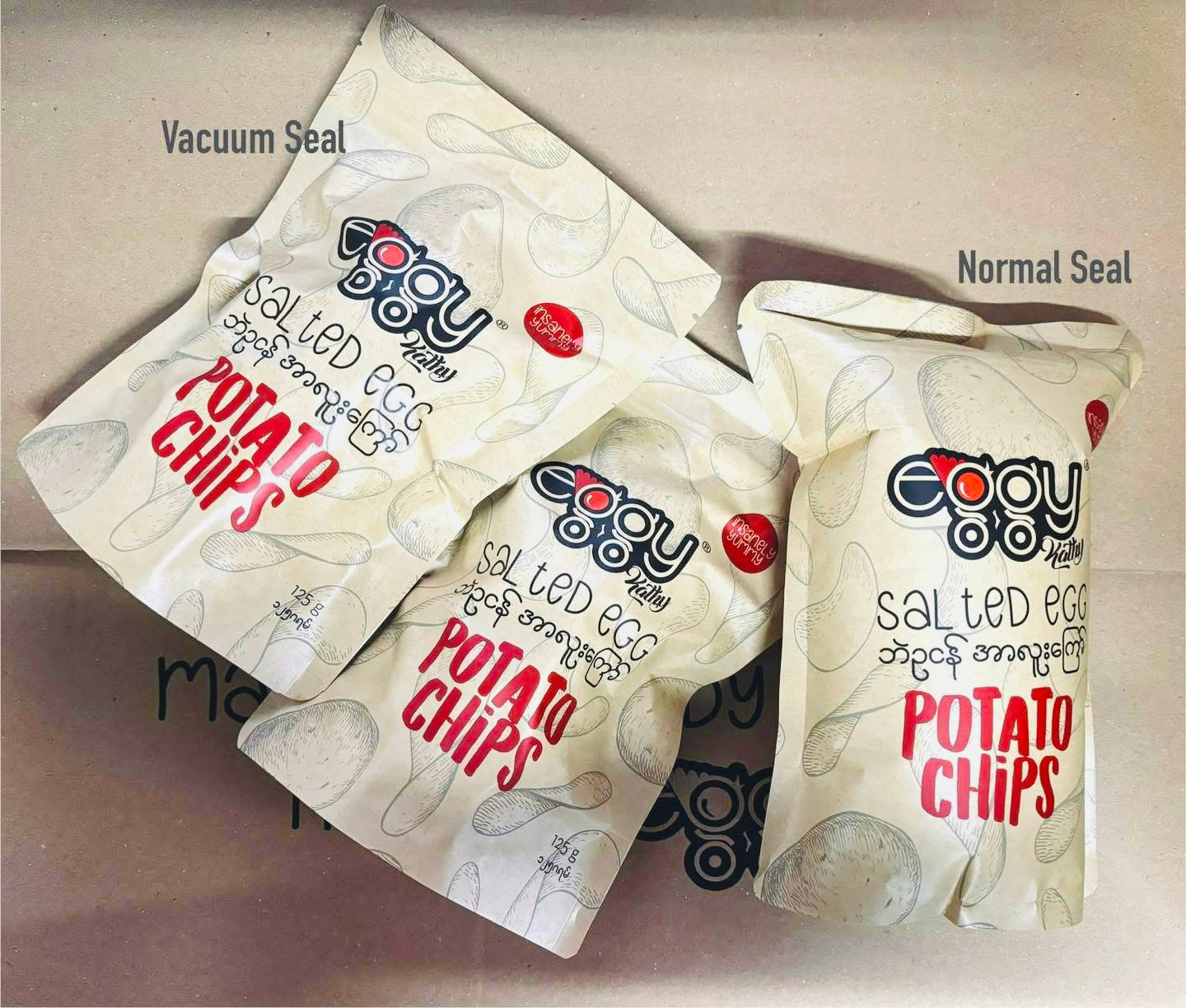eggy ဘဲဥငန်အာလူးကြော် ( Potato Chips - Salted Eggs Flavour )