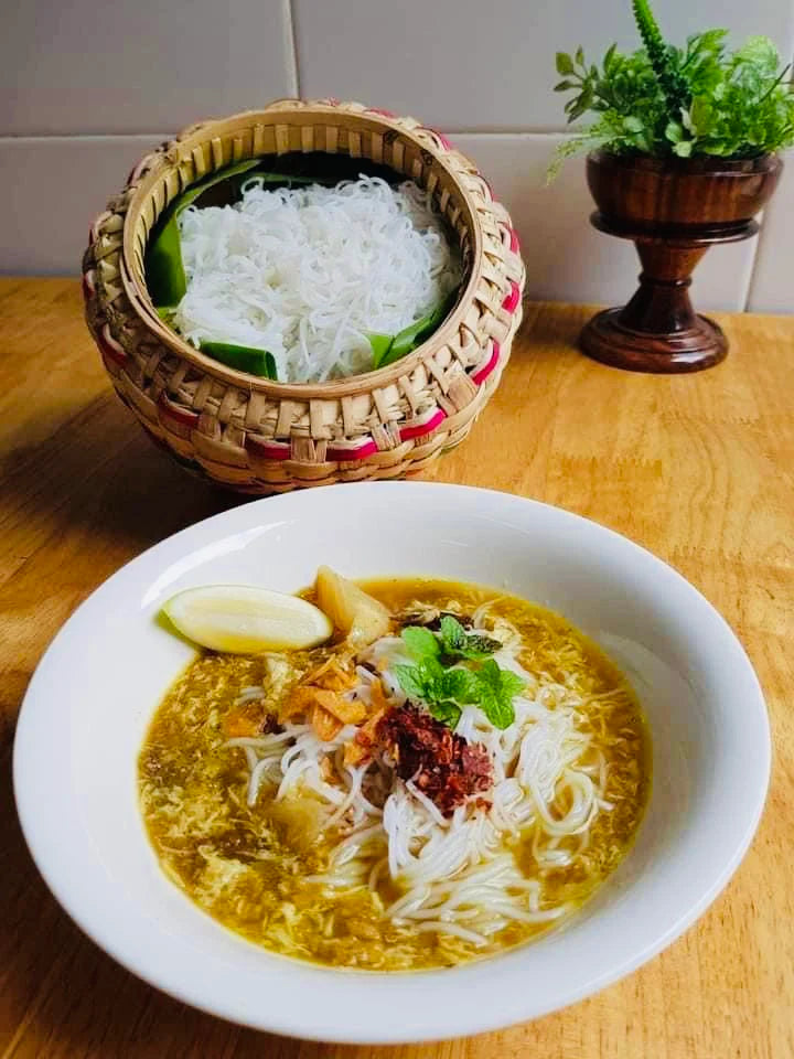 ပန်းခရေ တောချက်ငါးခူမုန့်ဟင်းခါးအနှစ်ထုပ် (မုန့်ဖတ်၅၀သား) ( Catfish Mohinga )