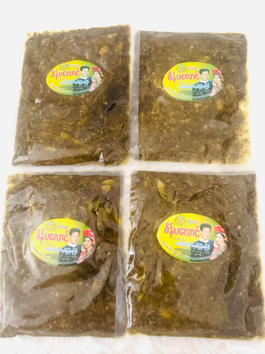 စိန်ပလောင် ဒညင်းလက်ဖက် ( Pickled Tea Leaves )