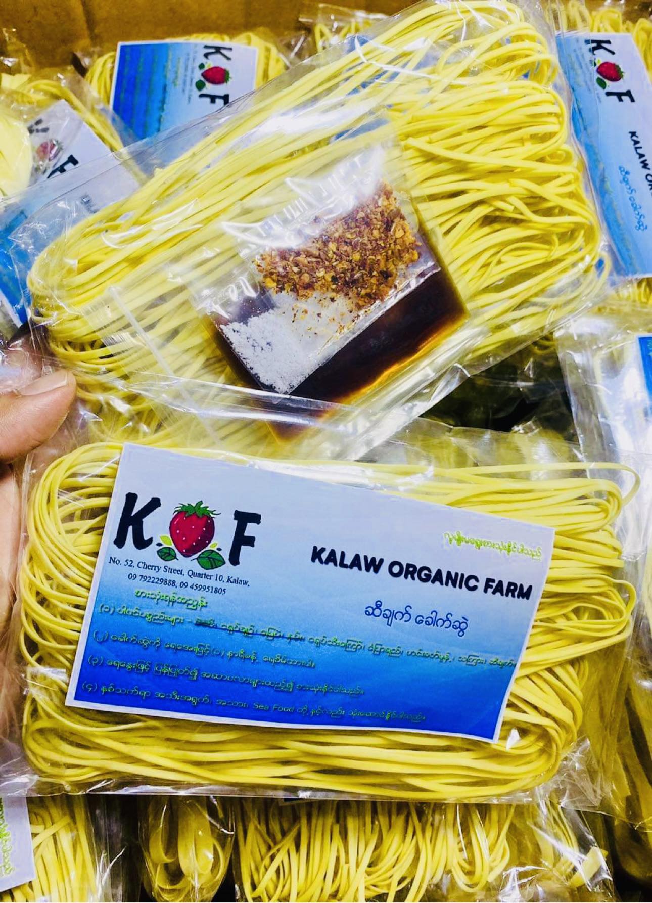 Kalaw Organic Farm ဆီချက်ခေါက်ဆွဲ ( Burmese Oiled Noodles )