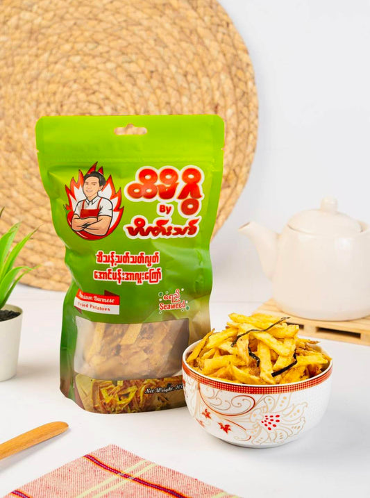 ထိမိဂွိ အောင်းပန်းအာလူးကြော် ရေညှိ ( Cripsy Potato - Seaweed )