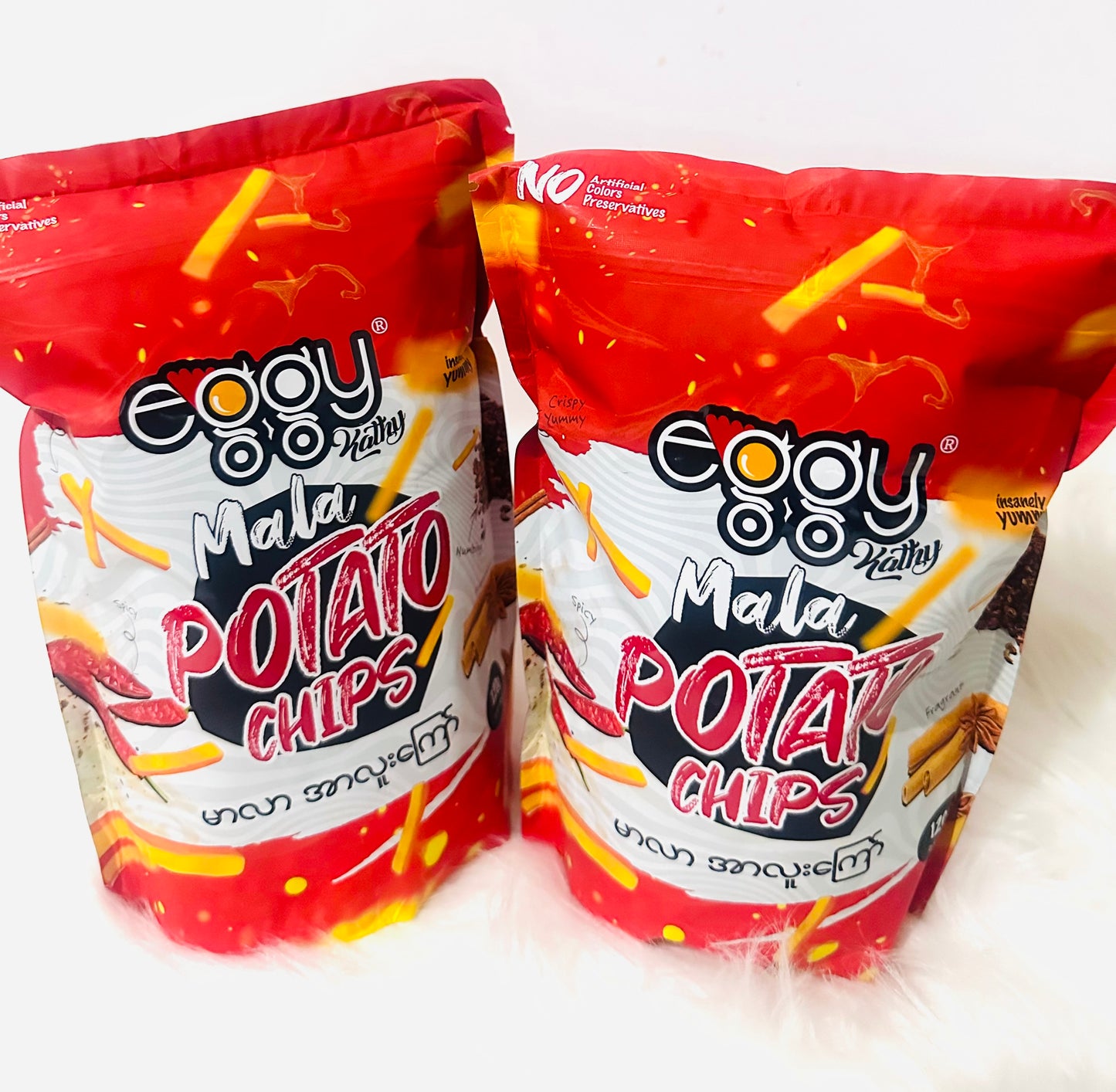 Eggy မာလာအာလူးကြော် ( Mala chips )